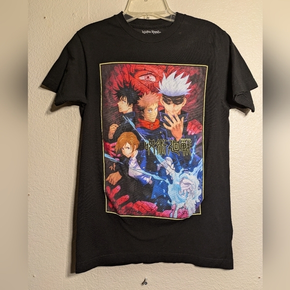 jujutsu Kaisen Crunchy Roll Black Graphic Anime T-Shirt Pre-owned Size S - Picture 2 of 5